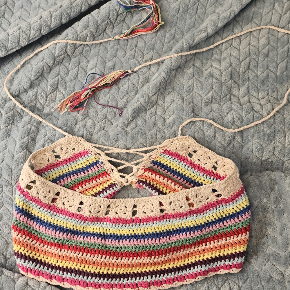 Multicolor Crochet Women's Bag